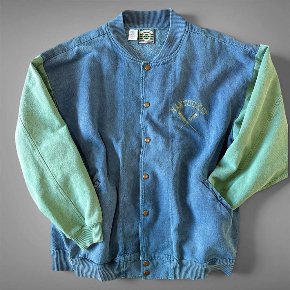 VTG Breezin Up Nantucket Jacket Size 2 Made in USA Colorblock  Fleece Coastal Pr
